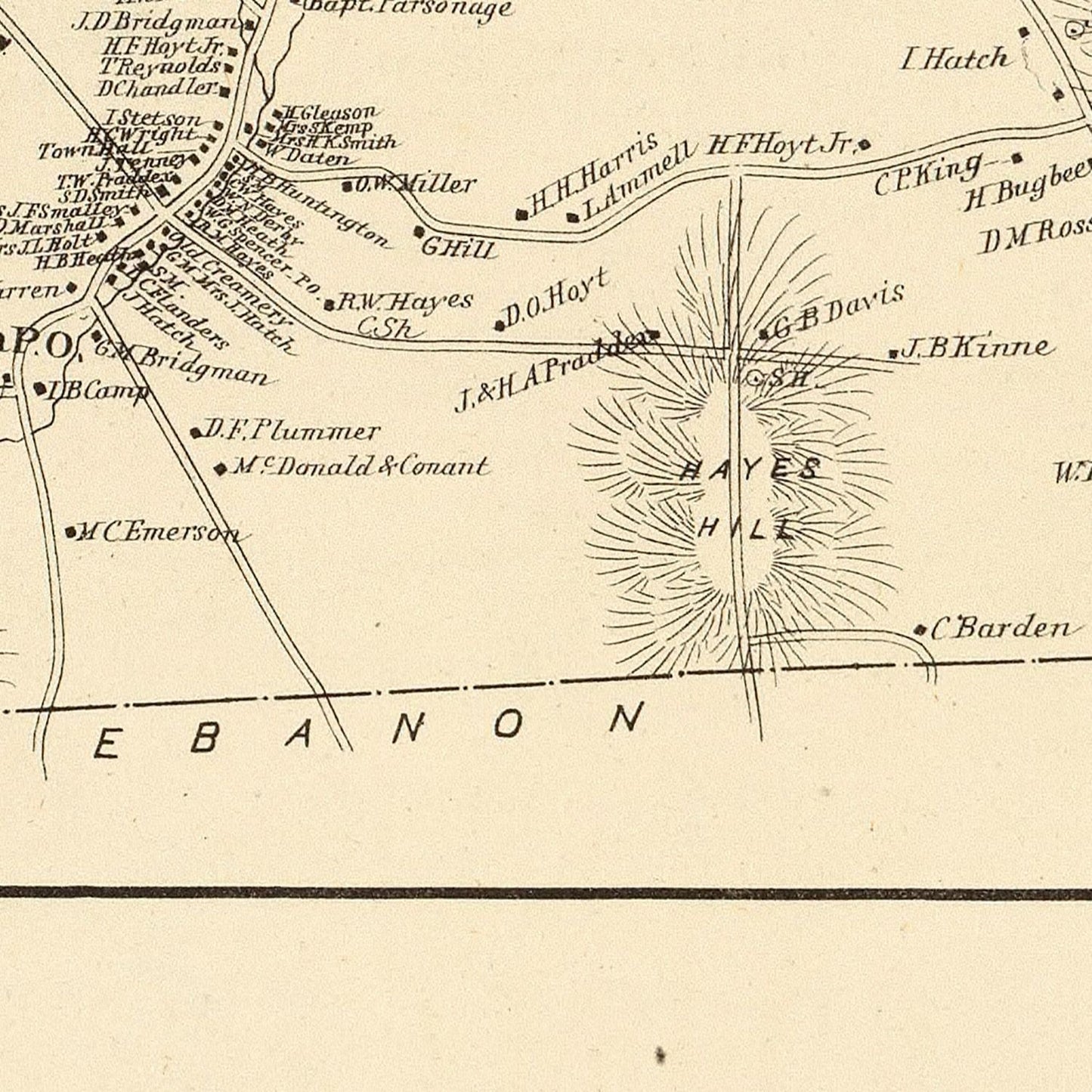 Vintage Map of Hanover, New Hampshire 1892