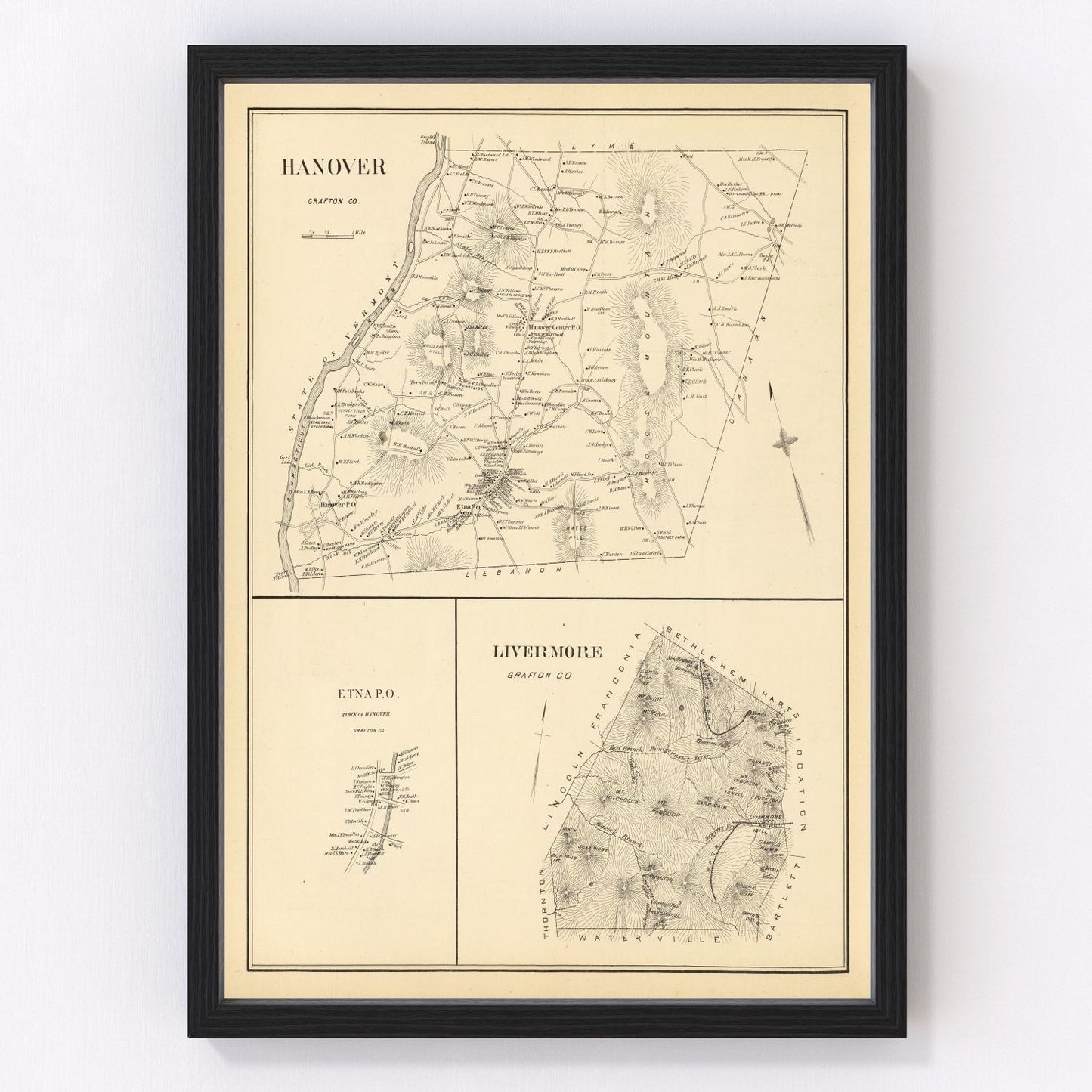Vintage Map of Hanover, New Hampshire 1892
