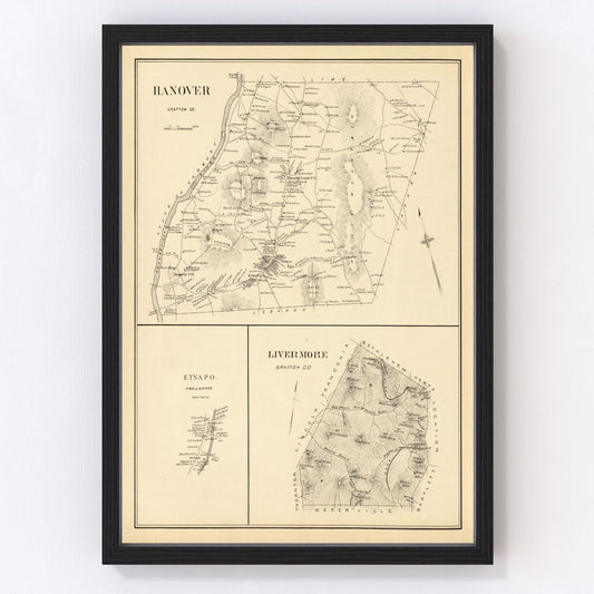 Vintage Map of Hanover, New Hampshire 1892
