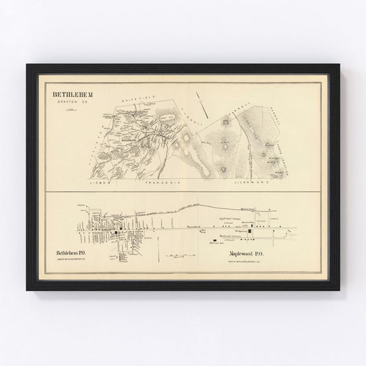 Vintage Map of Bethlehem, New Hampshire 1892