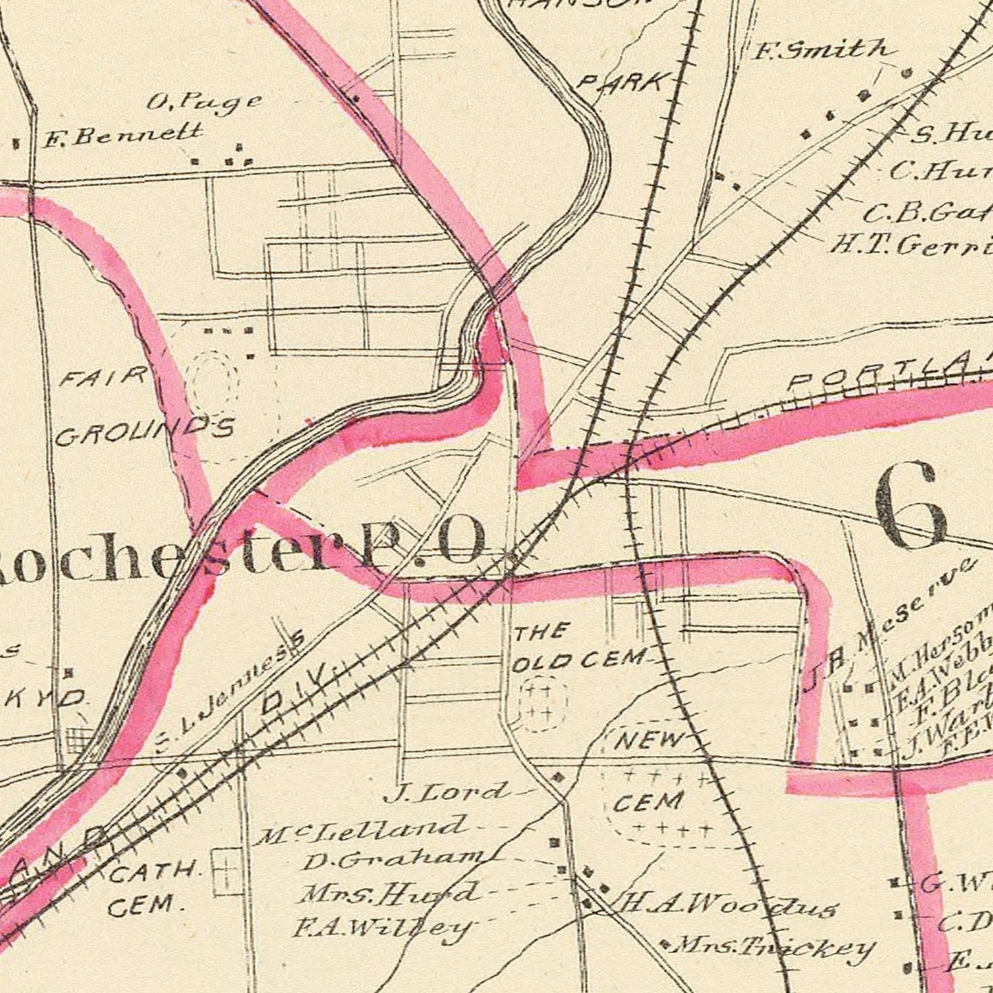 Vintage Map of Rochester, New Hampshire 1892