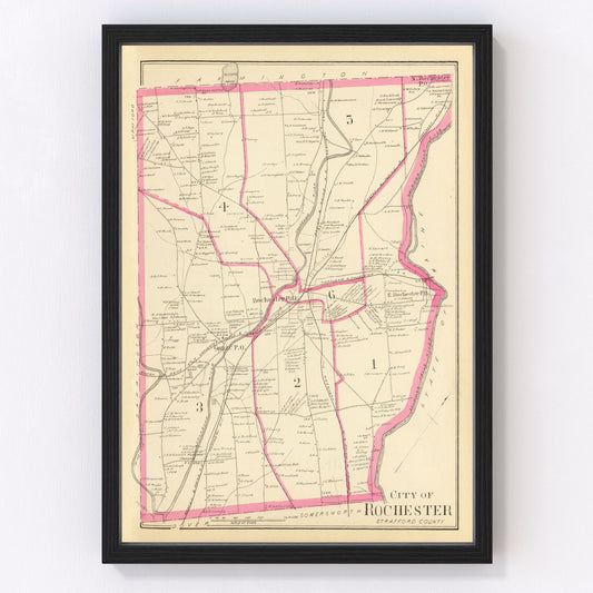 Vintage Map of Rochester, New Hampshire 1892