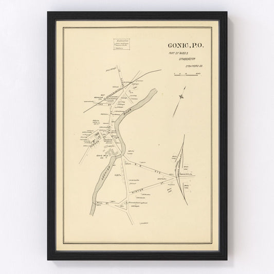 Vintage Map of Gonic, New Hampshire 1892