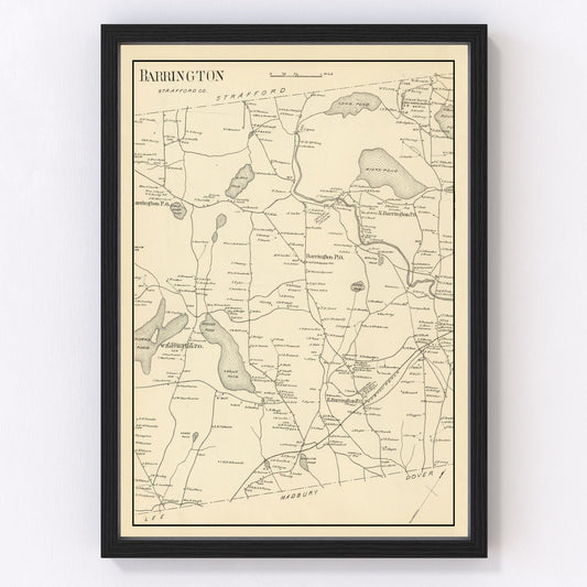 Vintage Map of Barrington, New Hampshire 1892