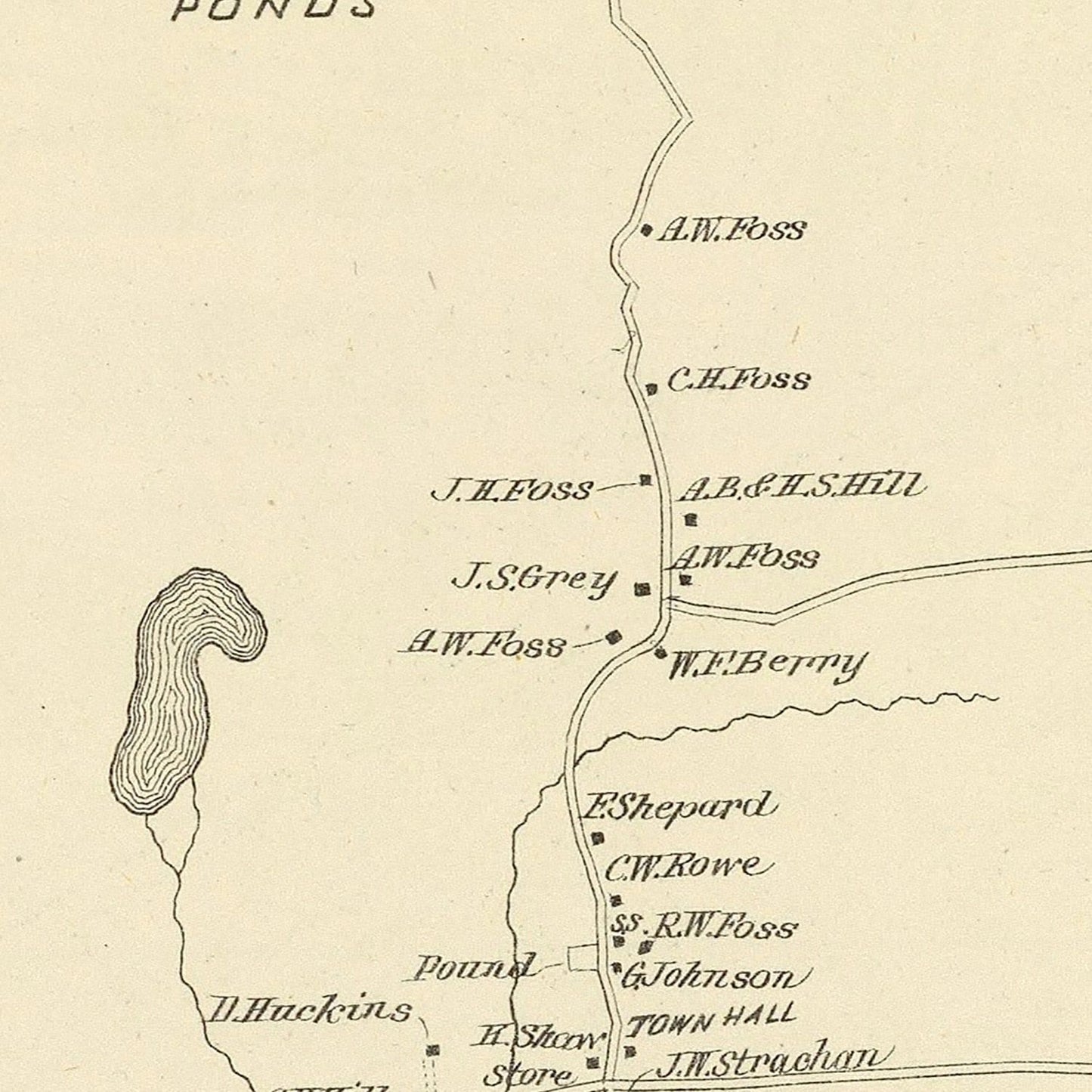 Vintage Map of Strafford, New Hampshire 1892