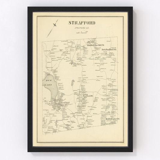 Vintage Map of Strafford, New Hampshire 1892
