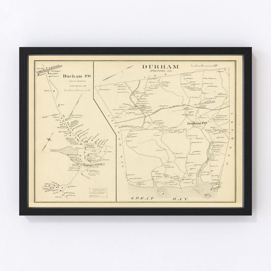 Vintage Map of Durham, New Hampshire 1892