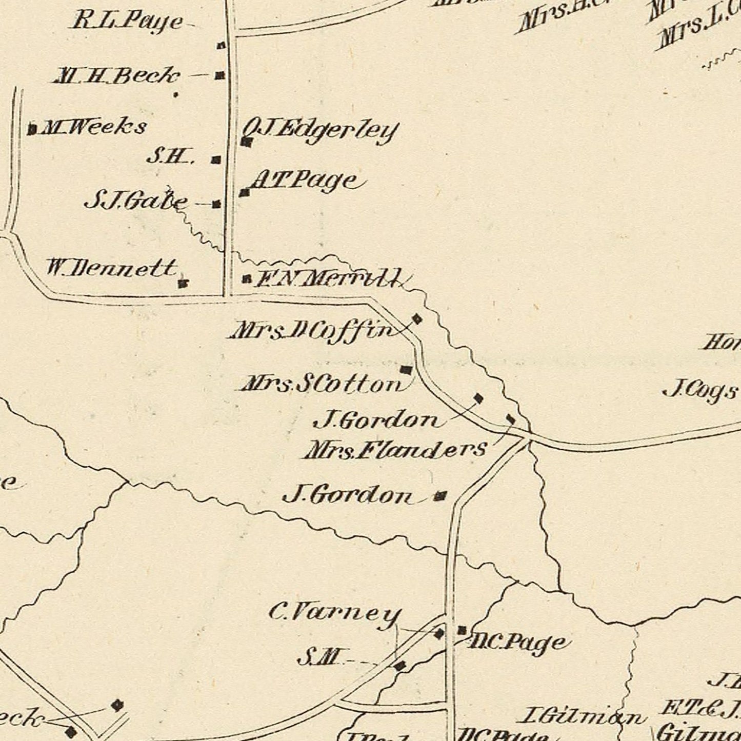 Vintage Map of Gilmanton, New Hampshire 1892
