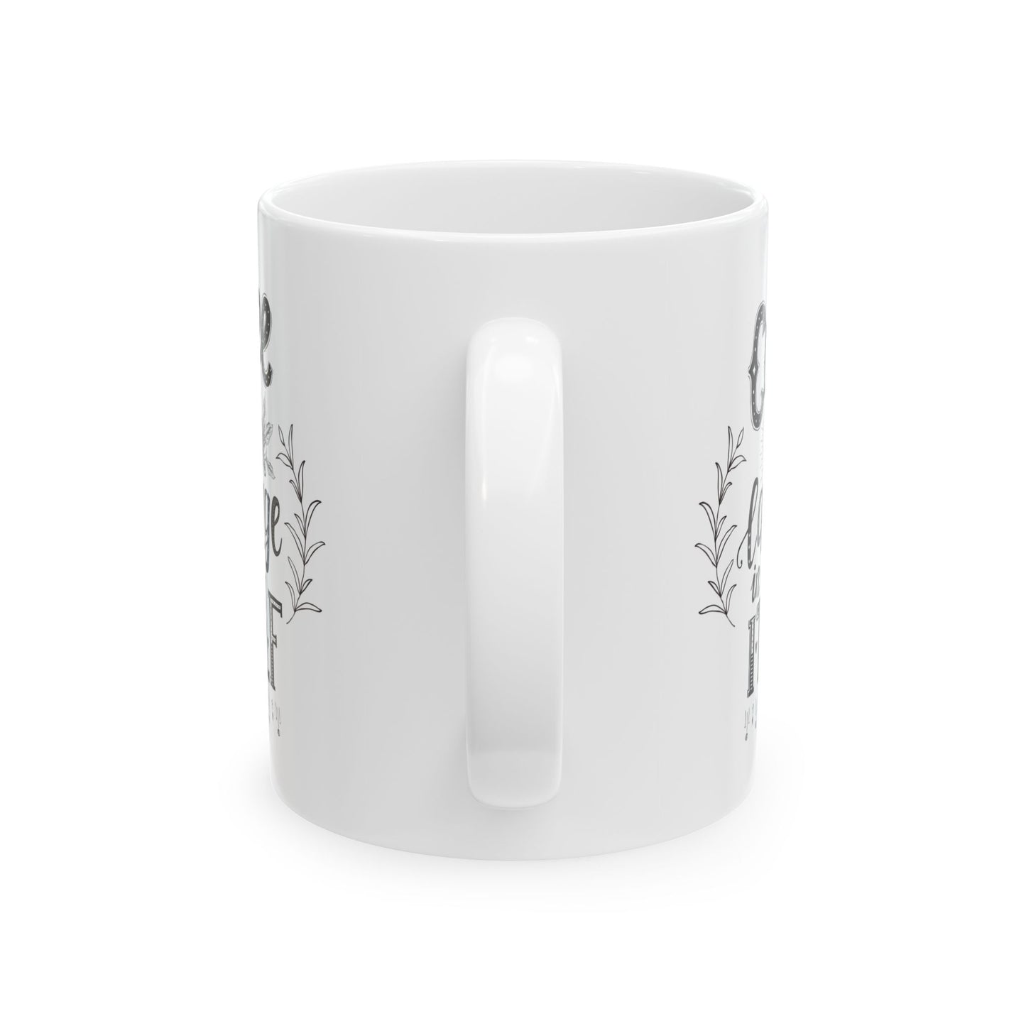 Coffee Mug - "Coffee Is My Language" Ceramic Tea Cup, Funny Morning Gift for Coffee Lovers