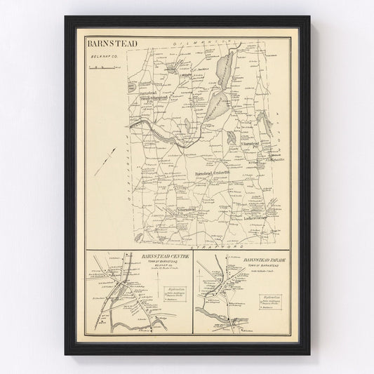 Vintage Map of Barnstead, New Hampshire 1892