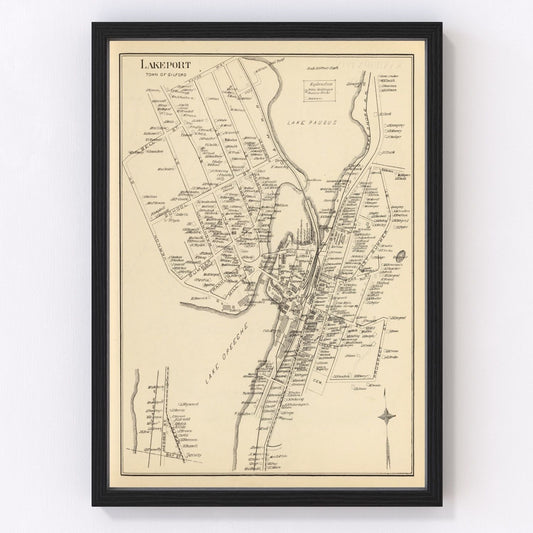 Vintage Map of Lakeport, New Hampshire 1892
