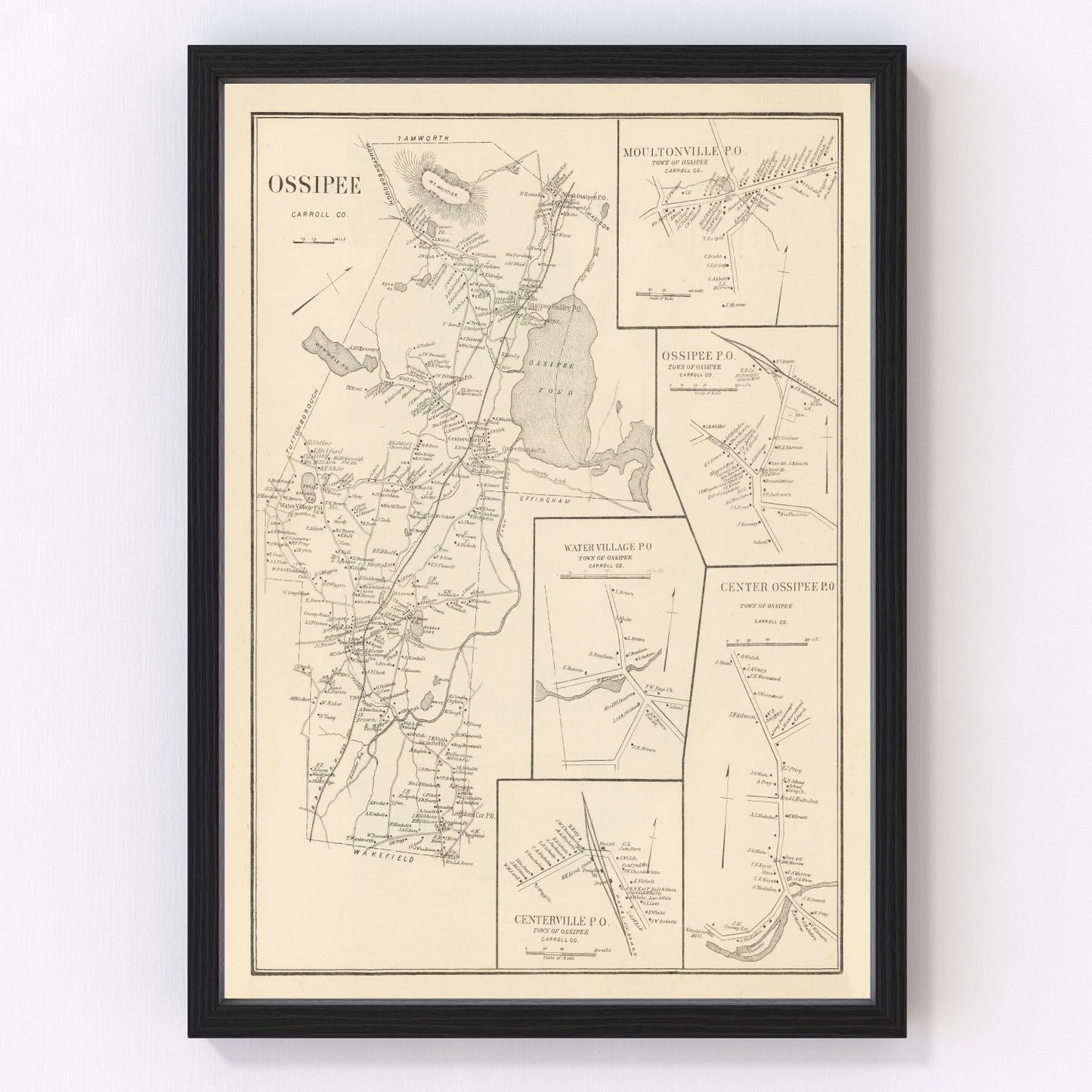 Vintage Map of Moultonville, New Hampshire 1892
