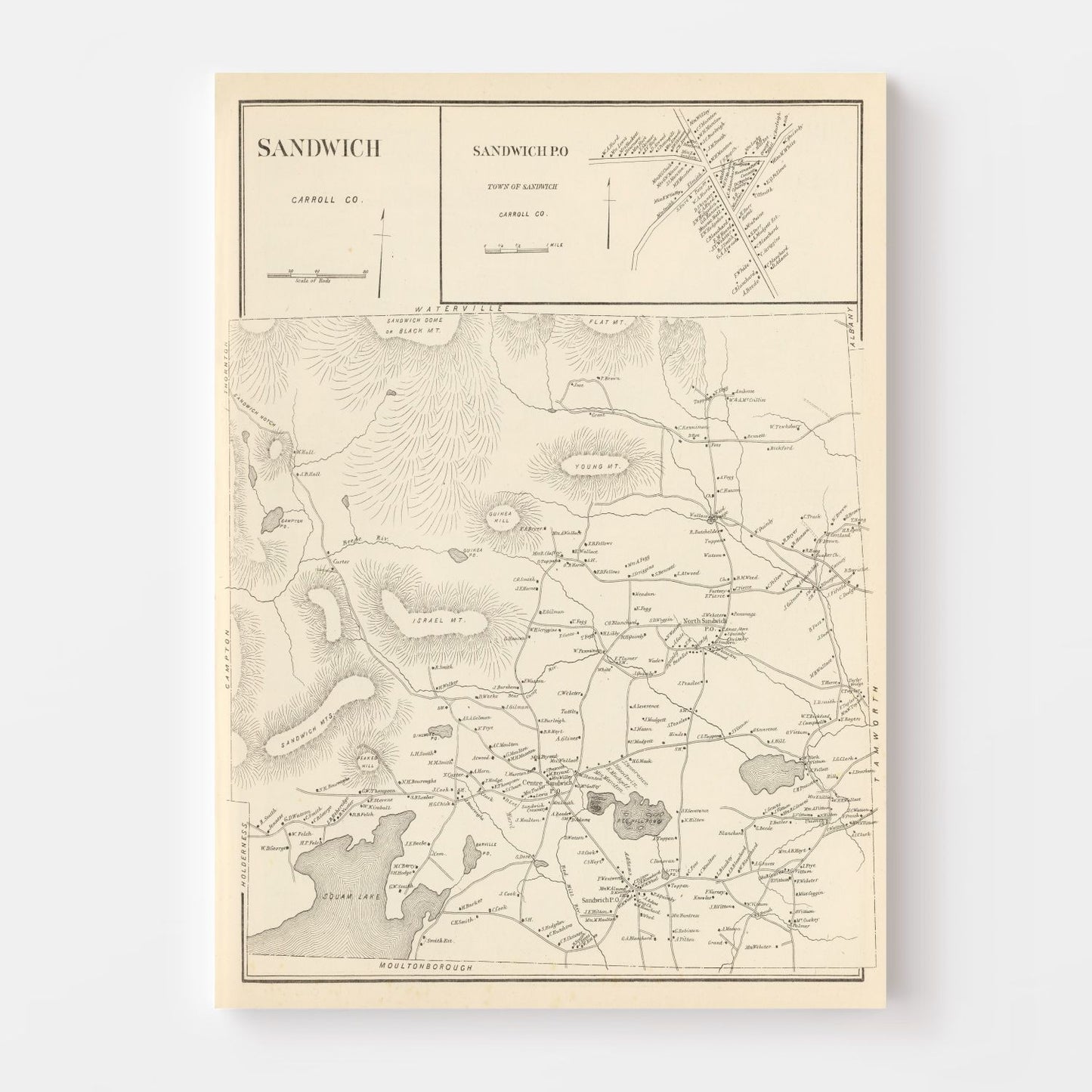 Vintage Map of Sandwich, New Hampshire 1892