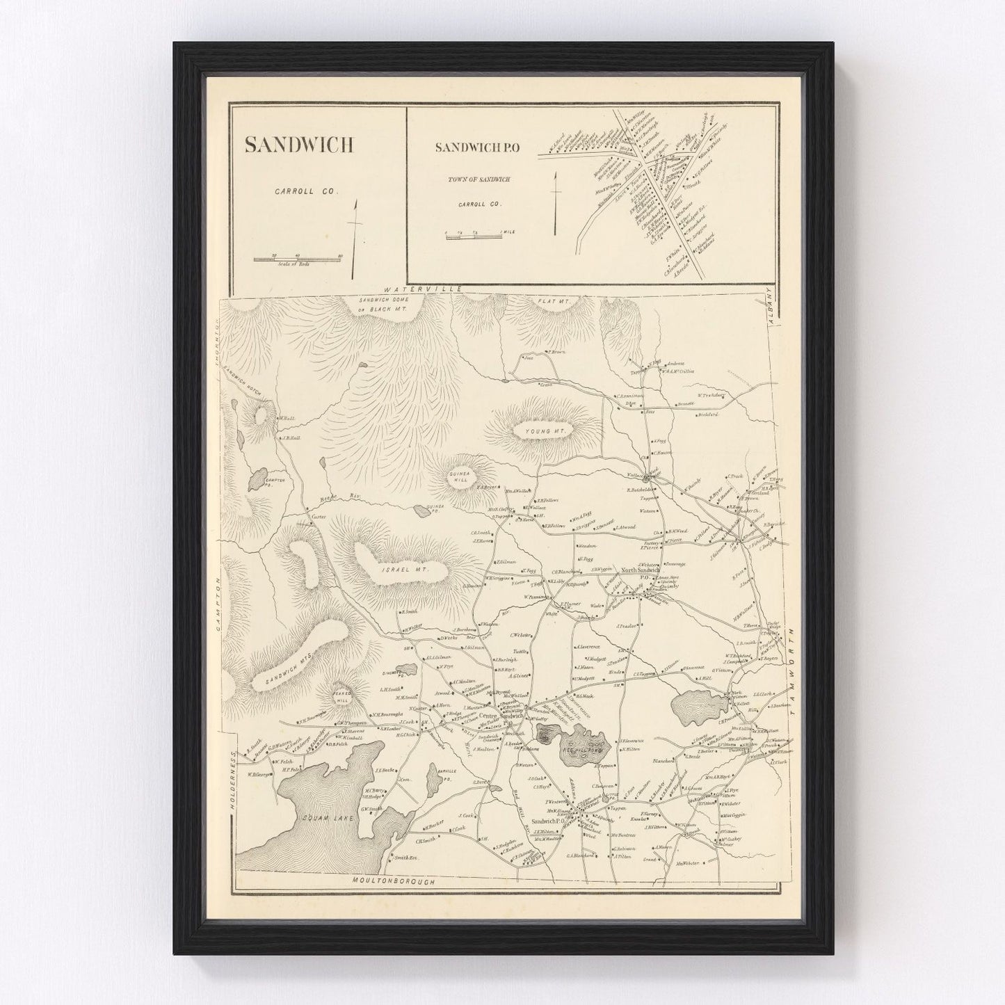 Vintage Map of Sandwich, New Hampshire 1892