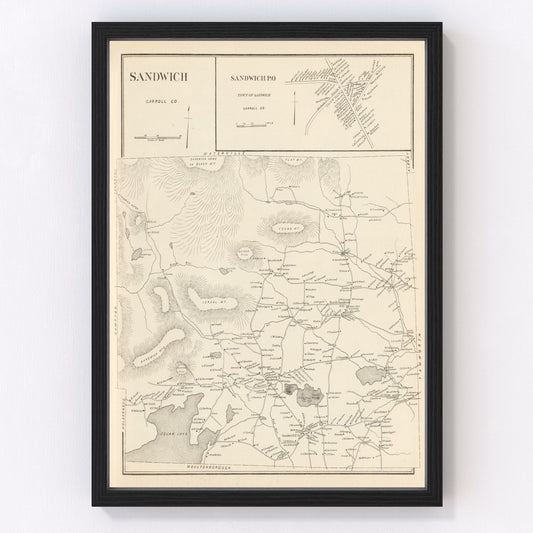 Vintage Map of Sandwich, New Hampshire 1892