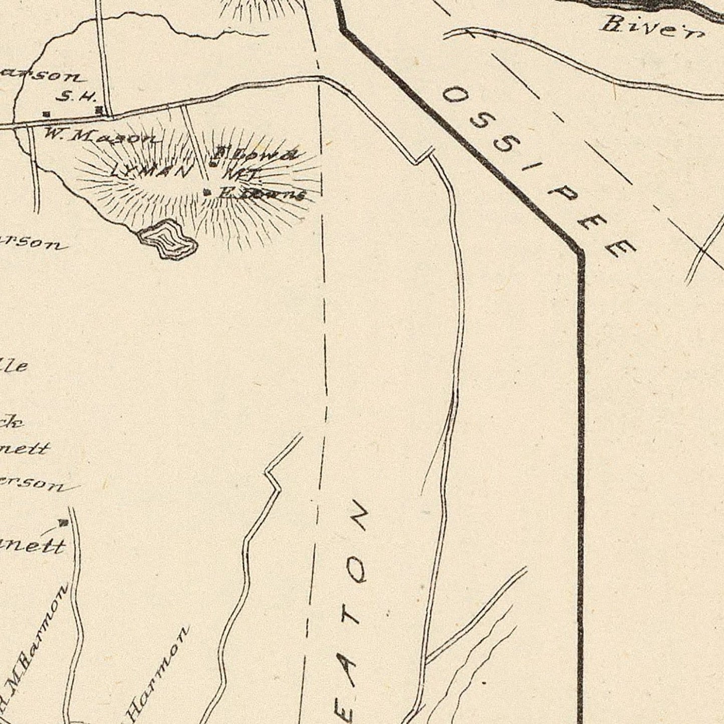Vintage Map of Effingham, New Hampshire 1892