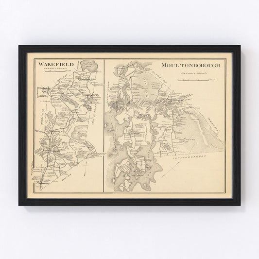 Vintage Map of Moultonboro, New Hampshire 1892