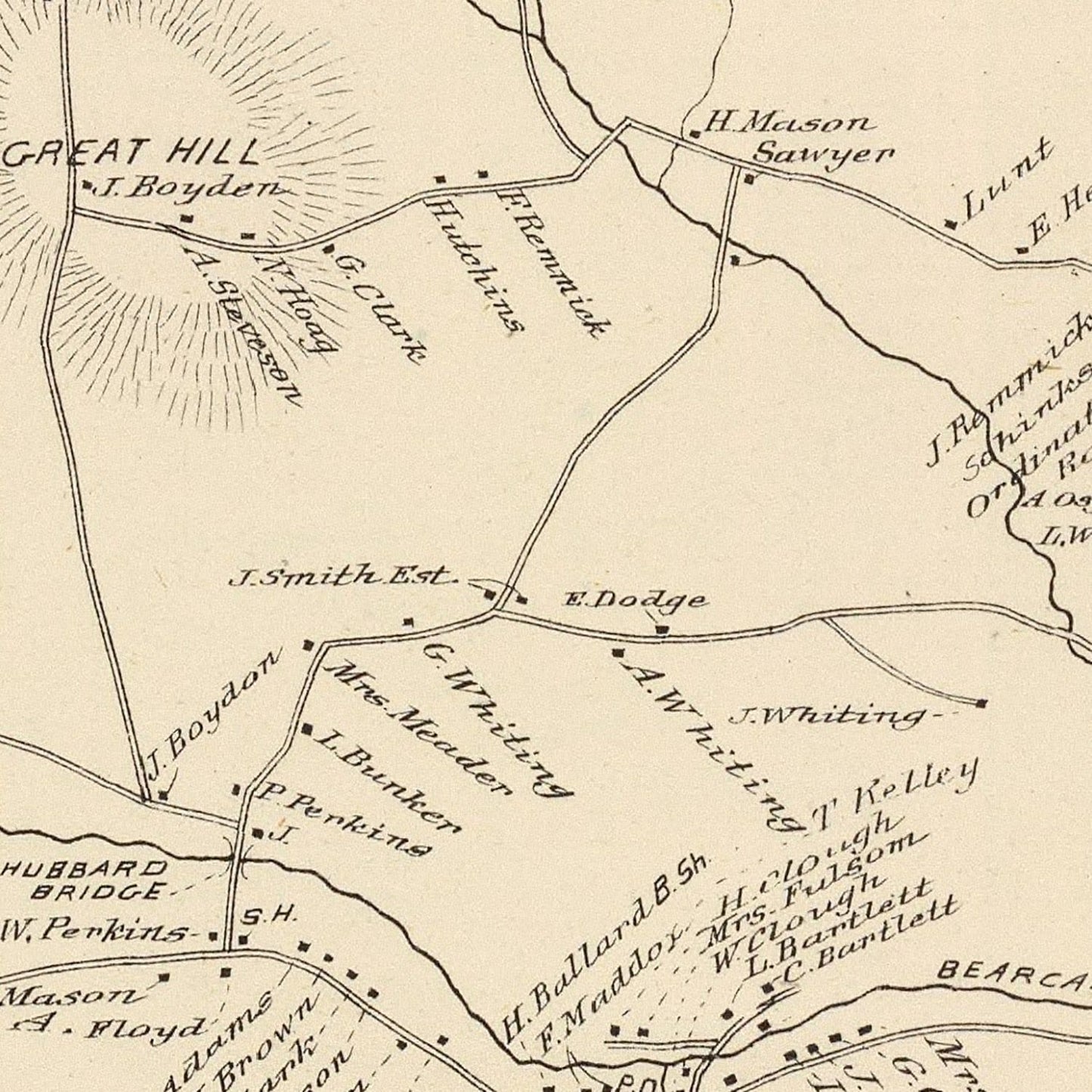 Vintage Map of Chatham, New Hampshire 1892