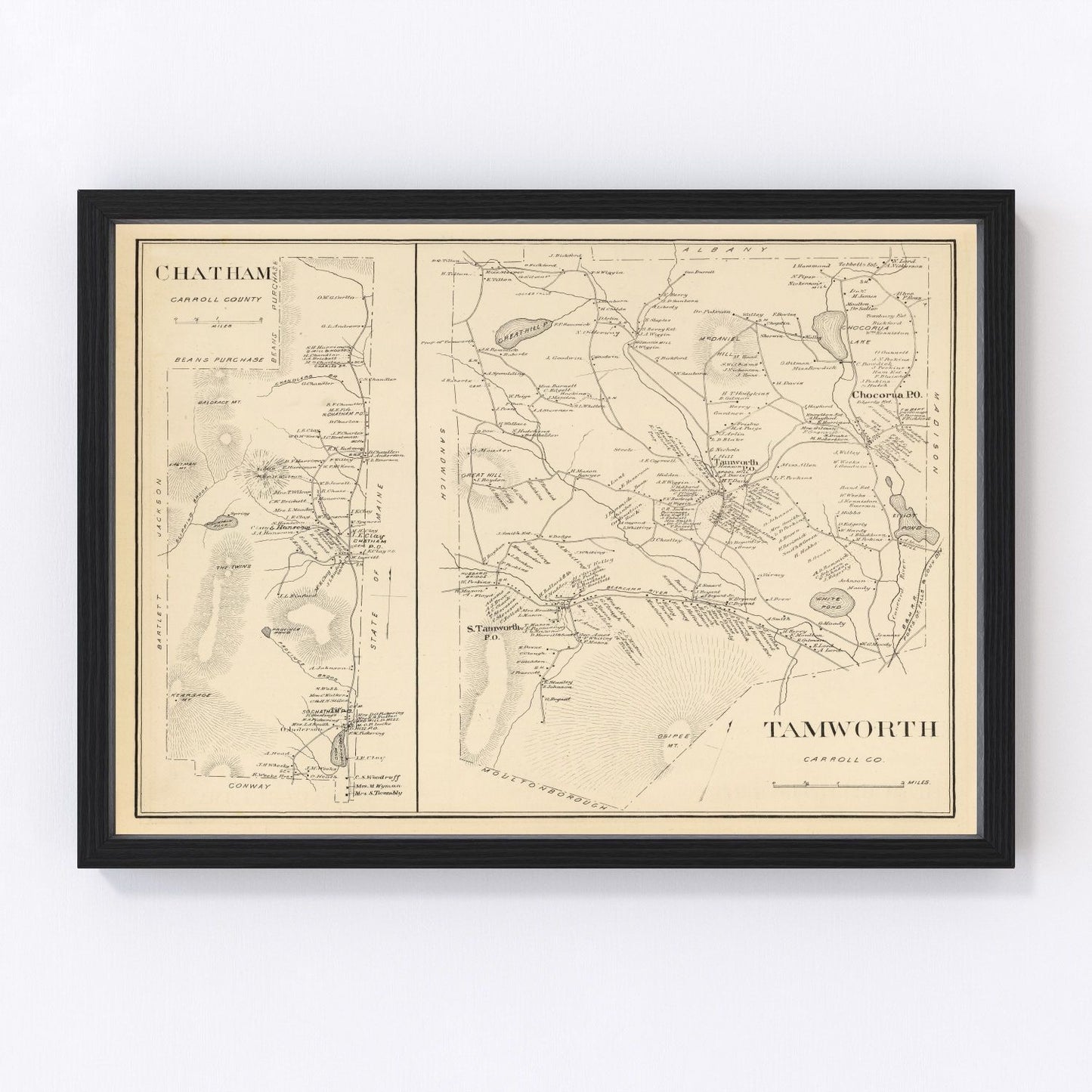 Vintage Map of Chatham, New Hampshire 1892