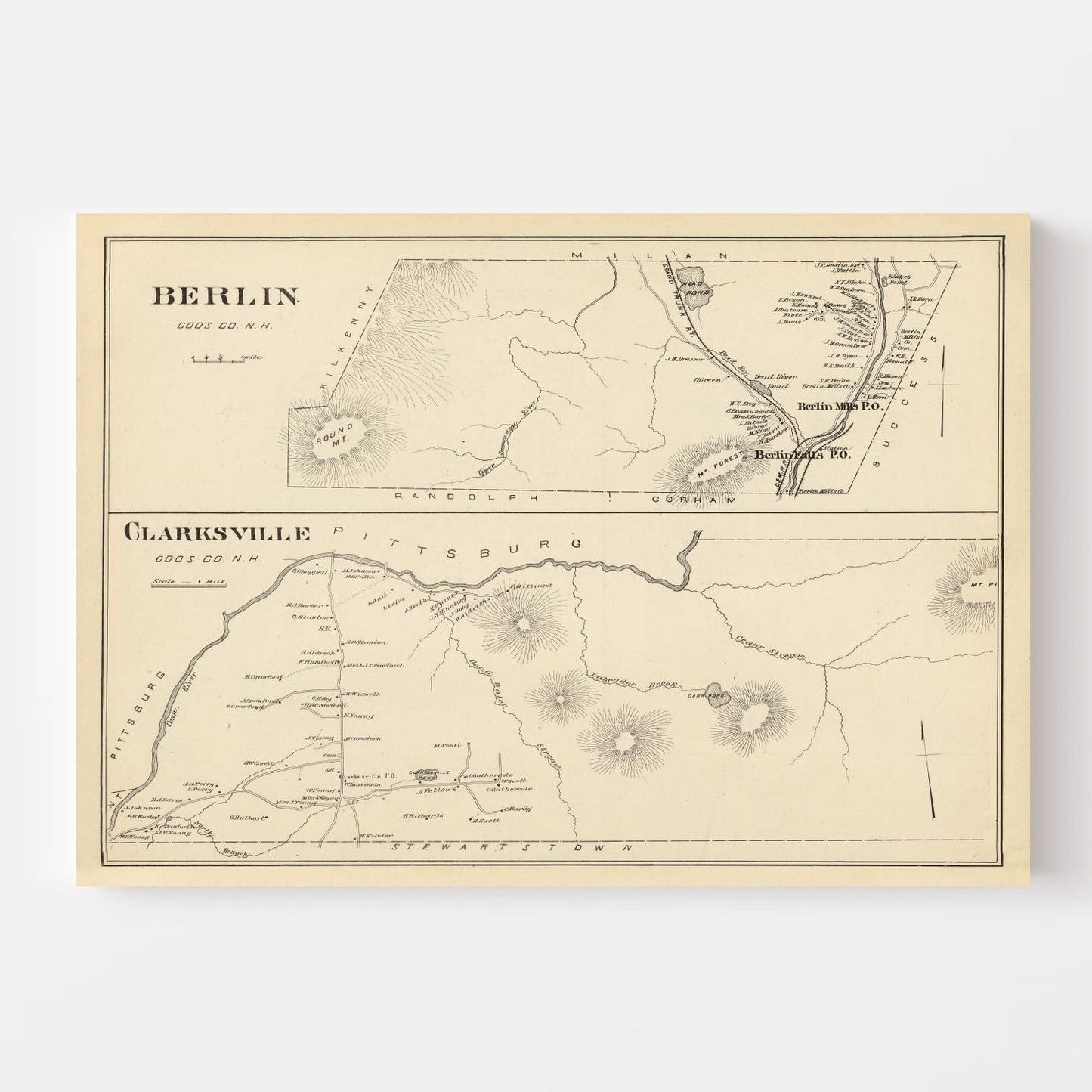 Vintage Map of Berlin, New Hampshire 1892