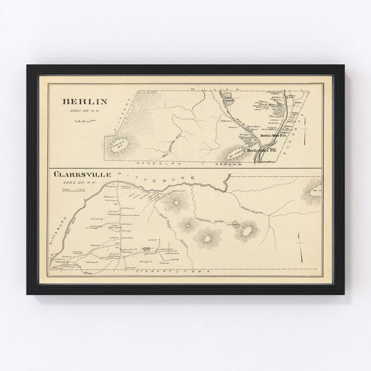 Vintage Map of Berlin, New Hampshire 1892