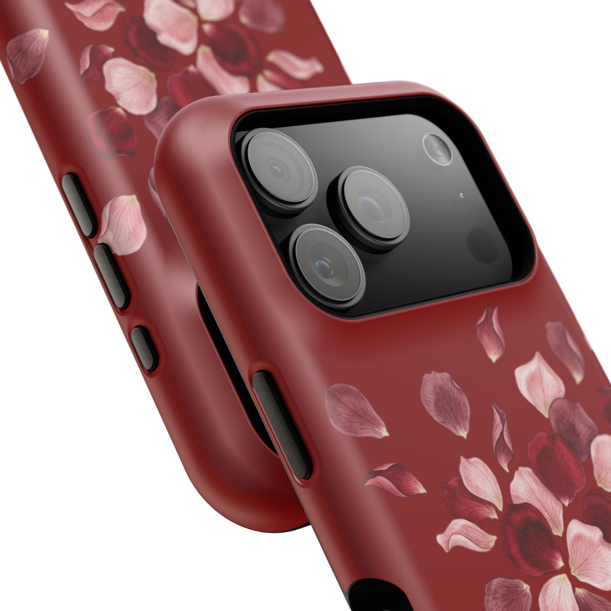 Phone Case — Red Floral Petal Magnetic Impact-Resistant Cover