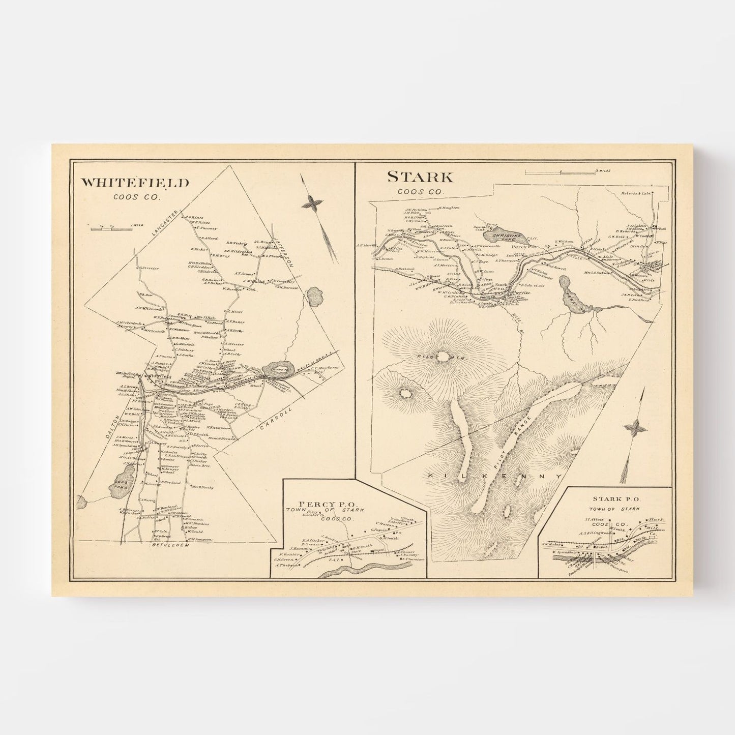 Vintage Map of Stark, New Hampshire 1892