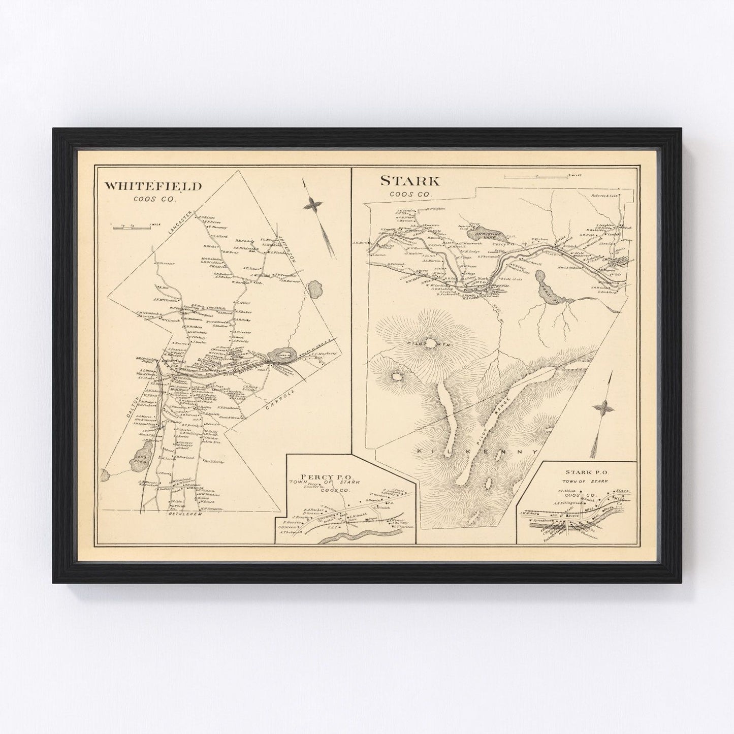 Vintage Map of Stark, New Hampshire 1892