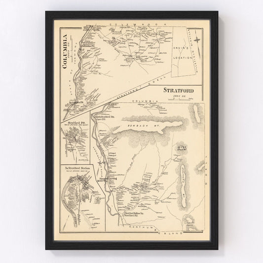 Vintage Map of Columbia, New Hampshire 1892