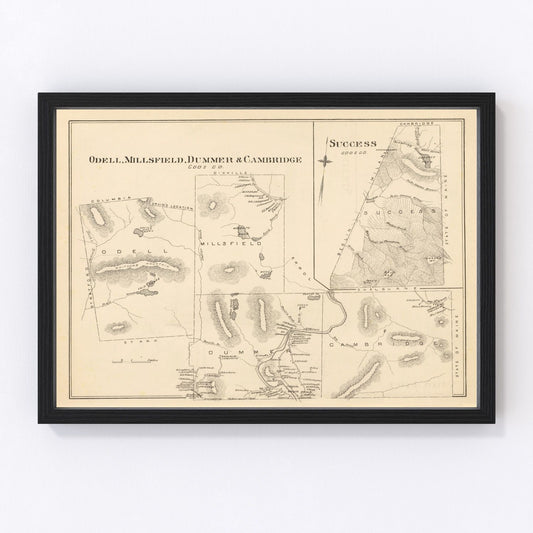 Vintage Map of Millsfield, New Hampshire 1892