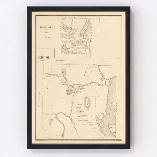 Vintage Map of Errol, New Hampshire 1892