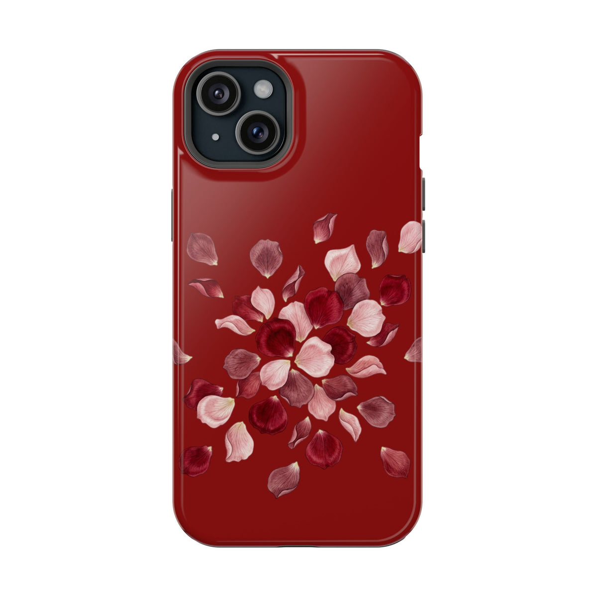 Phone Case — Red Floral Petal Magnetic Impact-Resistant Cover