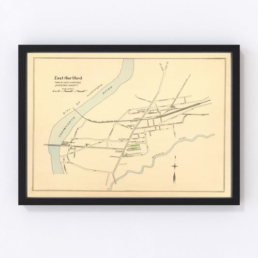 Vintage Map of East Hartford, Connecticut 1893