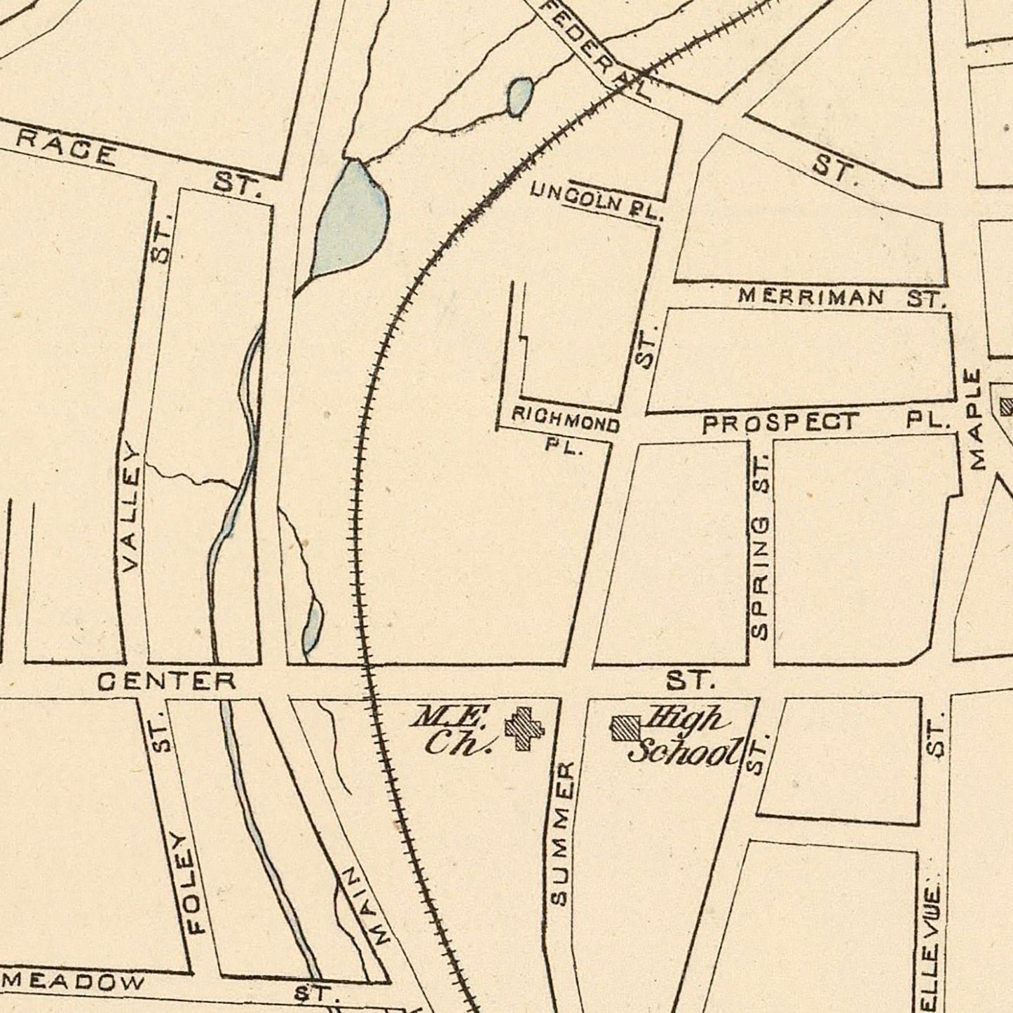 Vintage Map of Bristol, Connecticut 1893