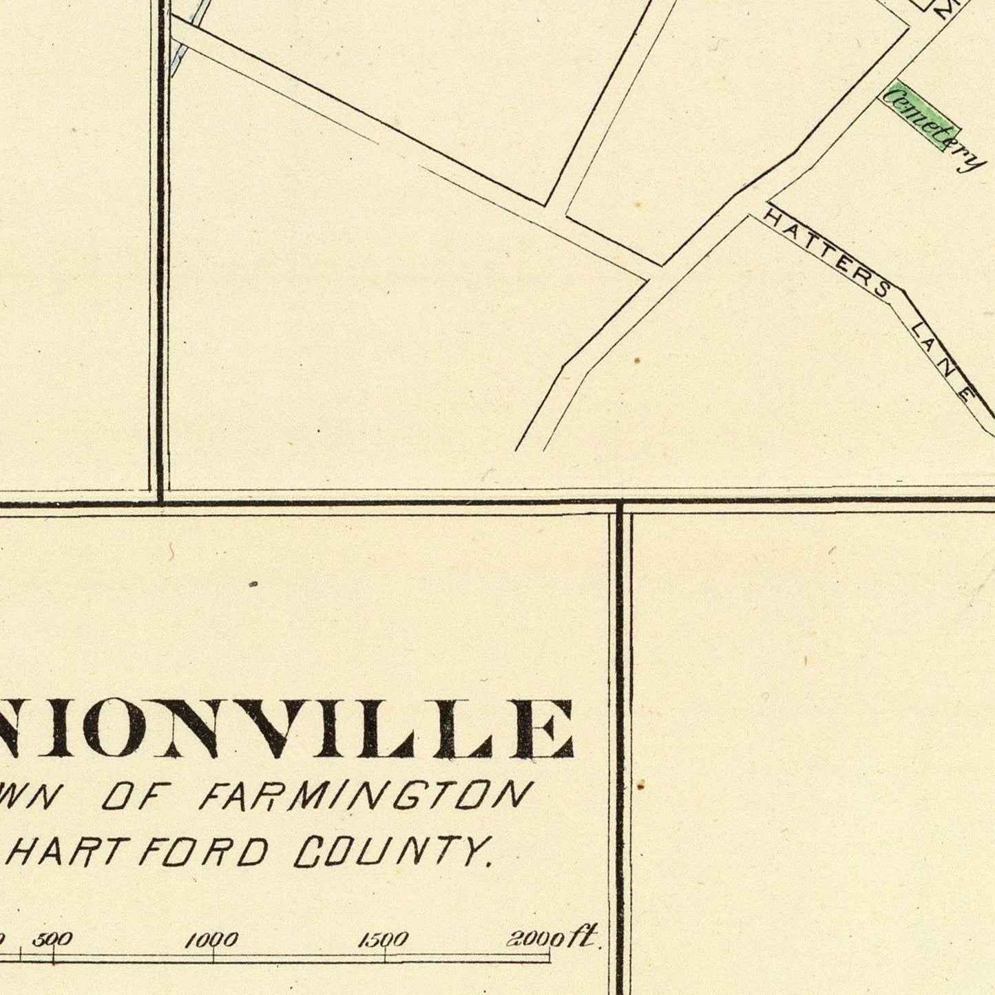Vintage Map of Wethersfield, Connecticut 1893