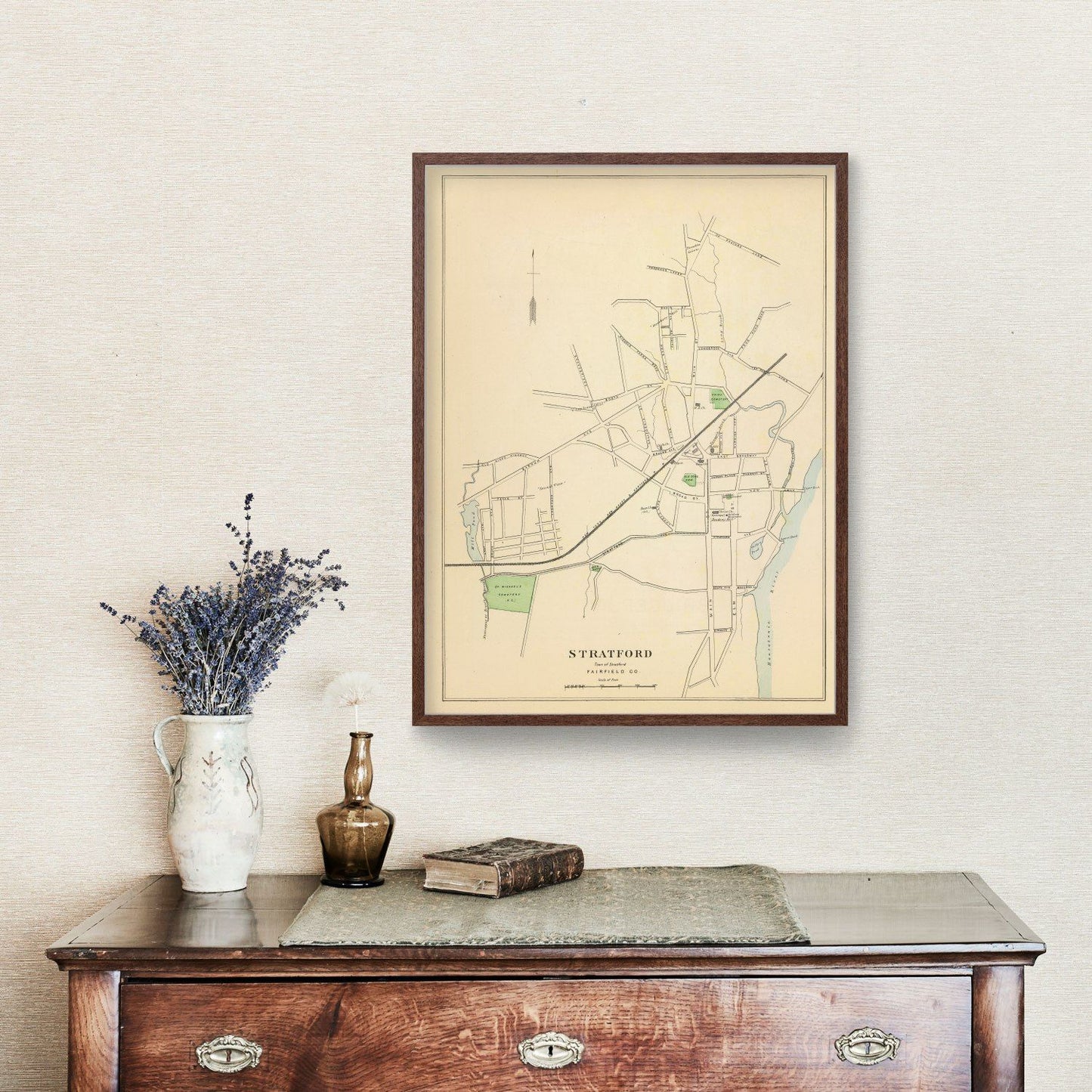 Vintage Map of Stratford, Connecticut 1893