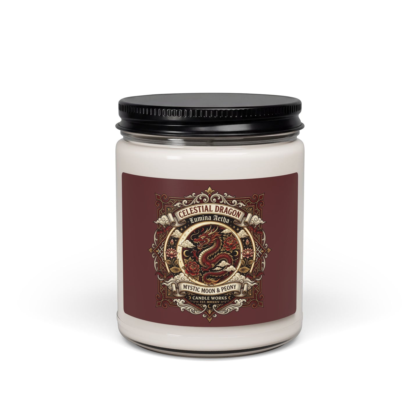Celestial Dragon Scented Soy Candle — Mystic Amber & Frankincense, 9oz