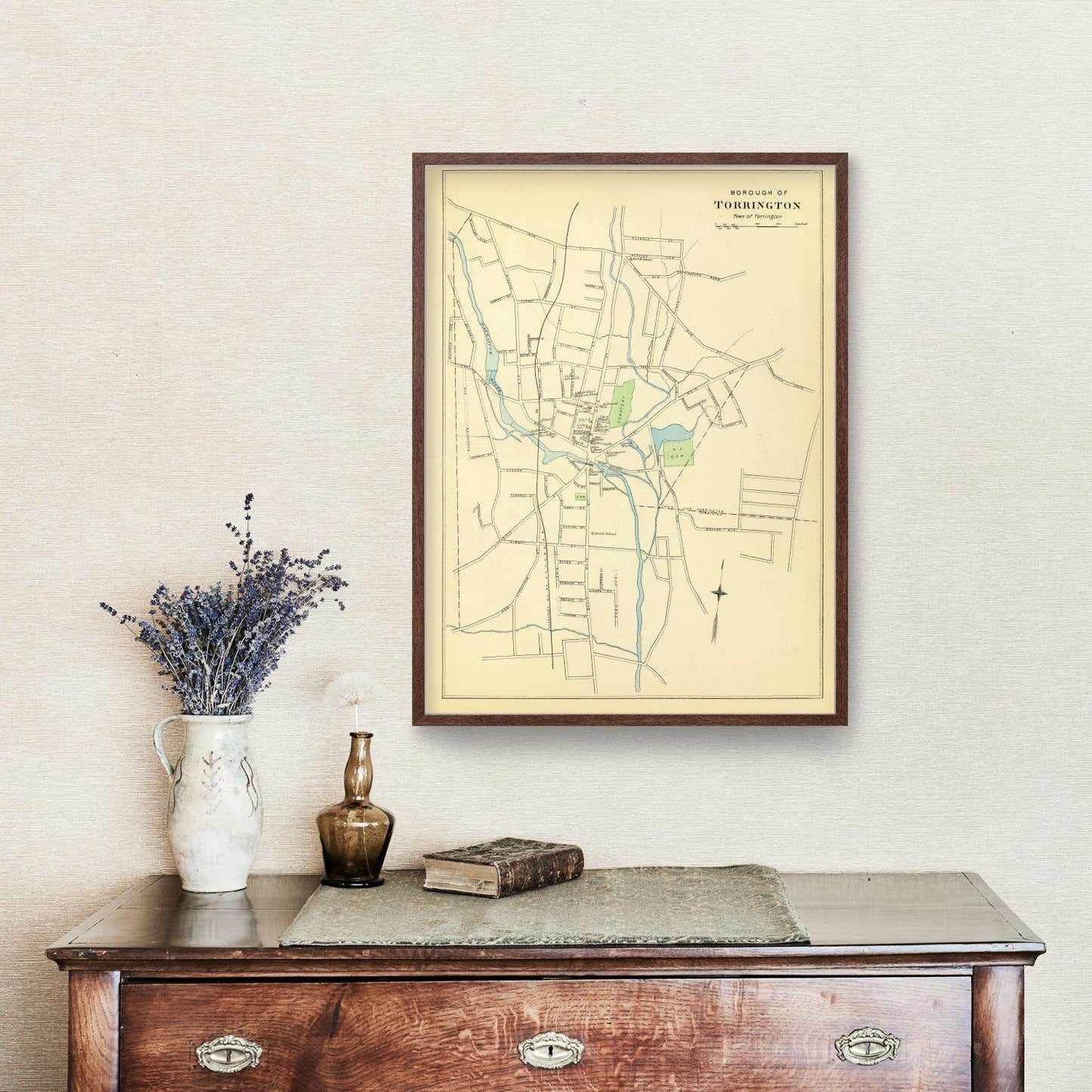 Vintage Map of Torrington, Connecticut 1893