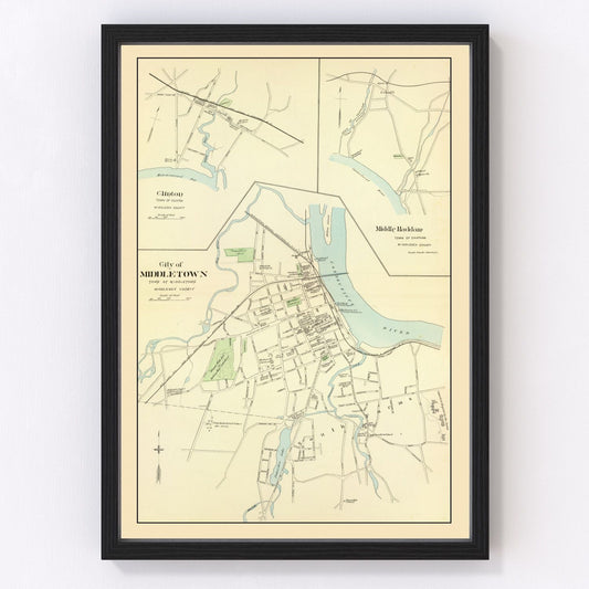 Vintage Map of Clinton, Connecticut 1893