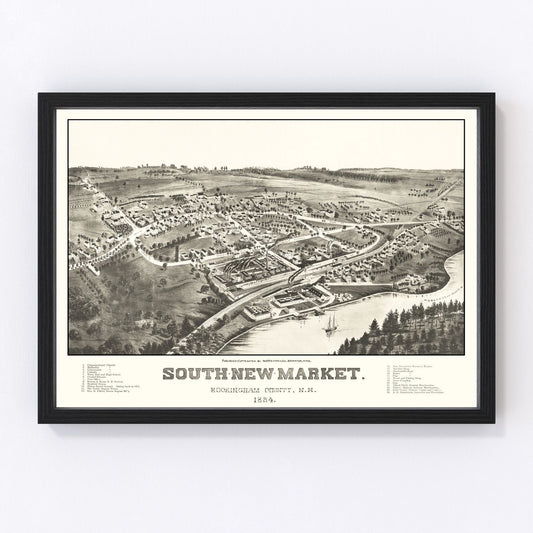Vintage Map of South New Market, New Hampshire 1884