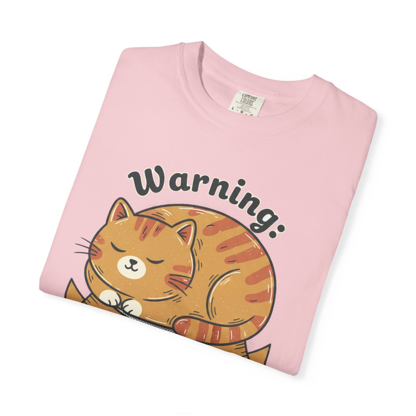 Warning may nap at anytime T-shirt | Sleeping Orange Cat