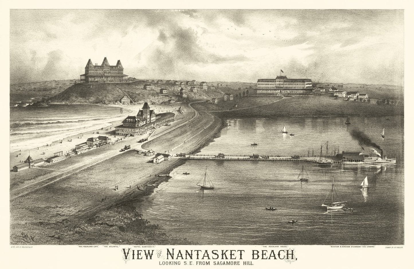 Vintage Map of Nantasket Beach, Massachusetts 1879