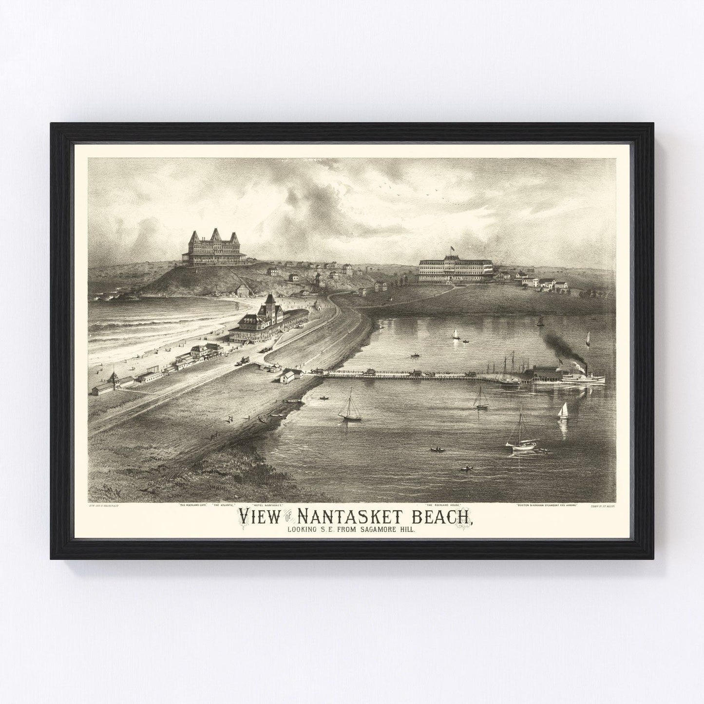 Vintage Map of Nantasket Beach, Massachusetts 1879