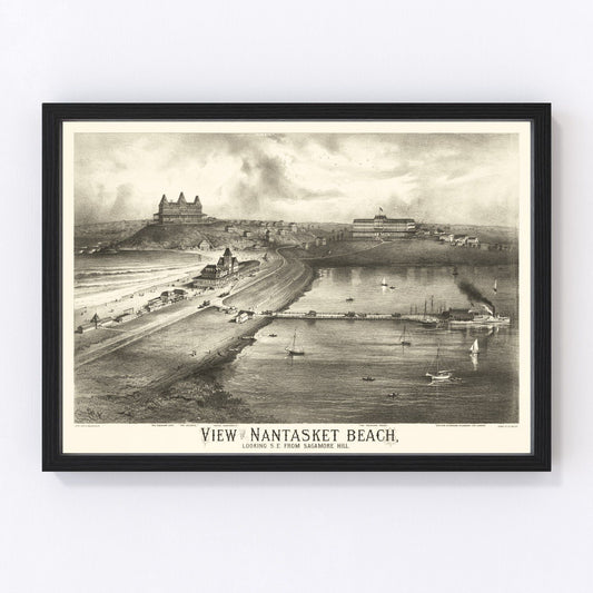 Vintage Map of Nantasket Beach, Massachusetts 1879