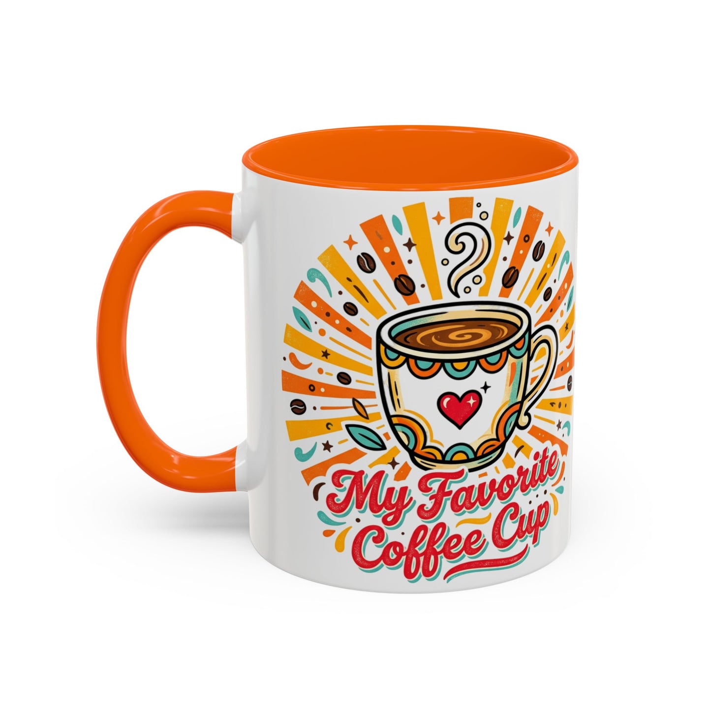 My Favorite Coffee Cup Accent Mug — Colorful Ceramic Coffee Mug (11/15oz)