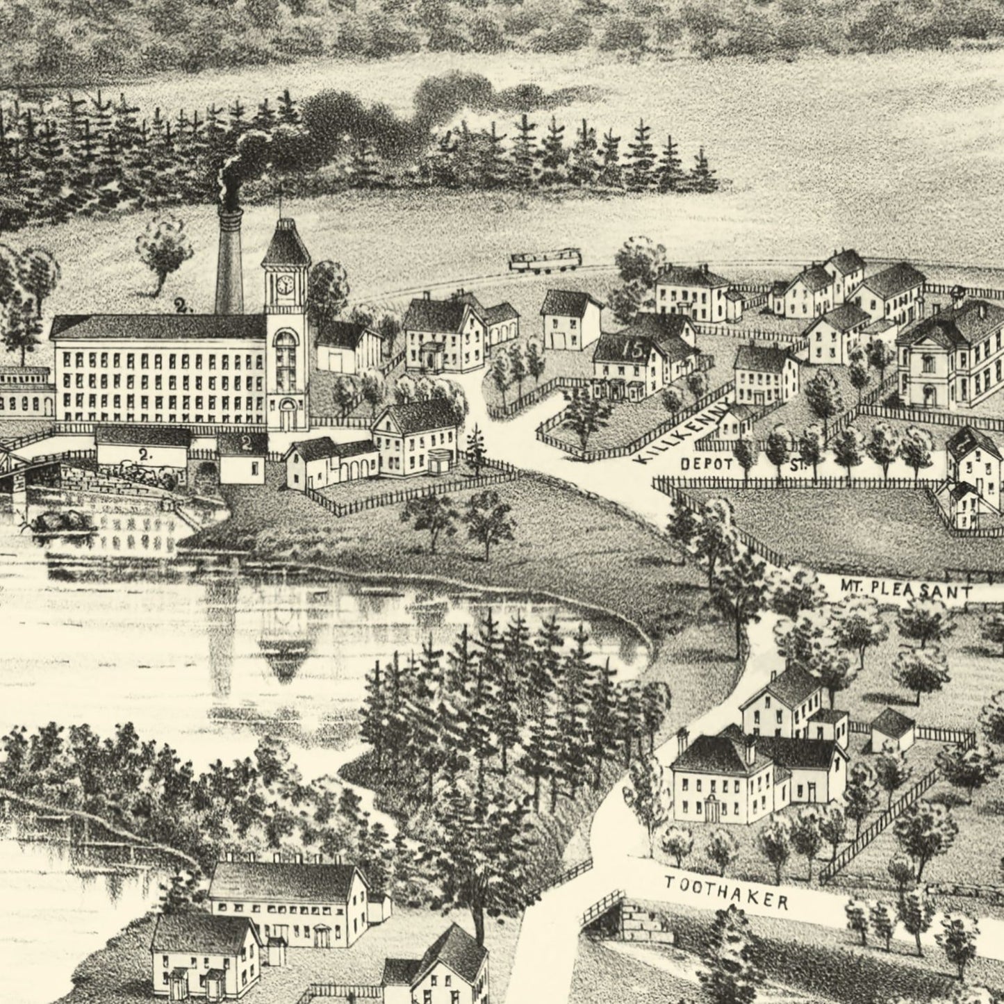 Vintage Map of North Billerica, Massachusetts 1887