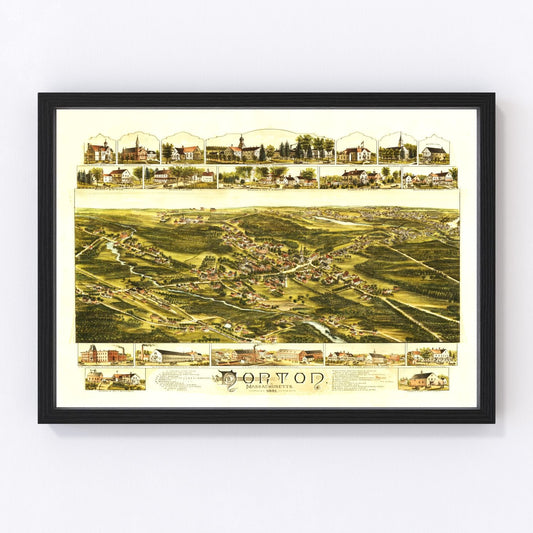 Vintage Map of Norton, Massachusetts 1891