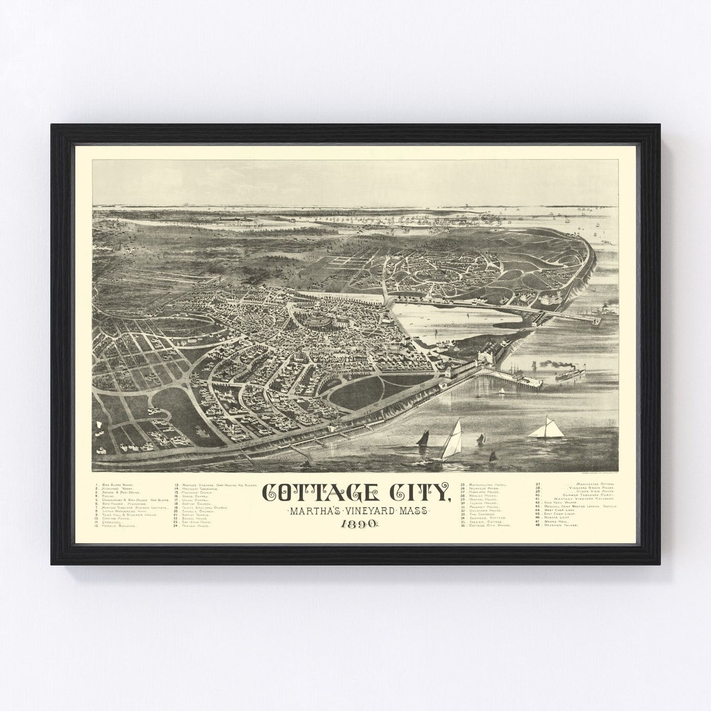 Vintage Map of Cottage City, Massachusetts 1890
