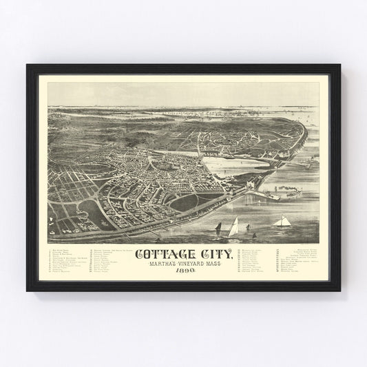 Vintage Map of Cottage City, Massachusetts 1890