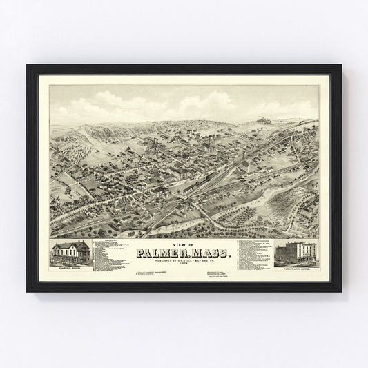 Vintage Map of Palmer, Massachusetts 1879